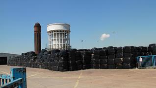 Some of the waste bales found at Goole Docks in Yorkshire (photo: Sean Stewart)